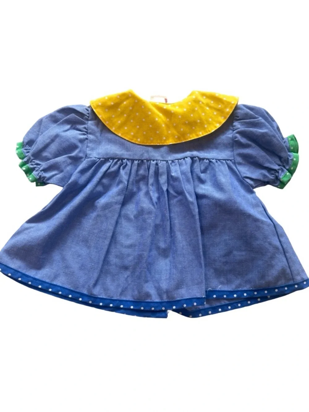 Vintage Baby 2 Piece Outfit Set 3-6 Months ABC Apple Patch Peter Pan Collar